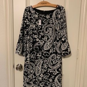 NWT black and white Talbots dress size 12